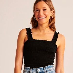 *NWT* A&F All-Over Smocked Wide Strap Cami